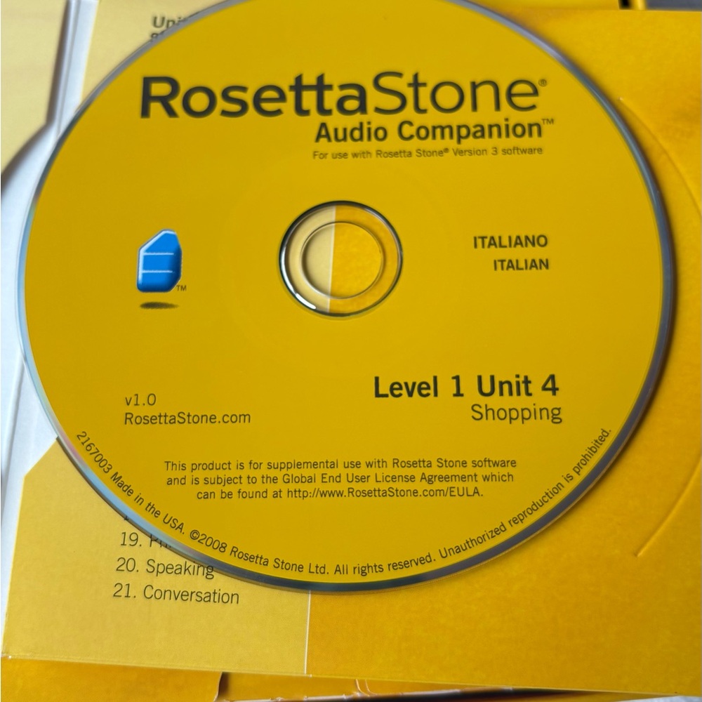Rosetta Stone Language Learning Software Box Set Level 1 Italian 4 CD’s - Picture 11 of 15